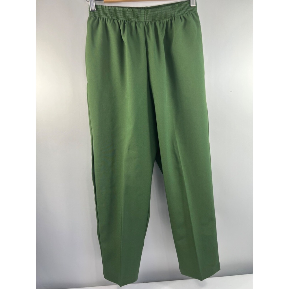 BonWorth Pants Women's Sz PSS Green Elastic Waist Pockets